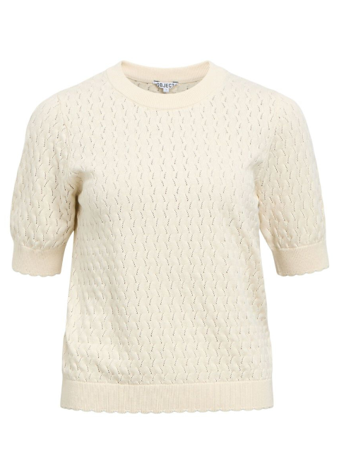 Top OBJECT beige calado