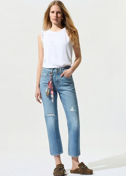 Top BSB blanco satinado