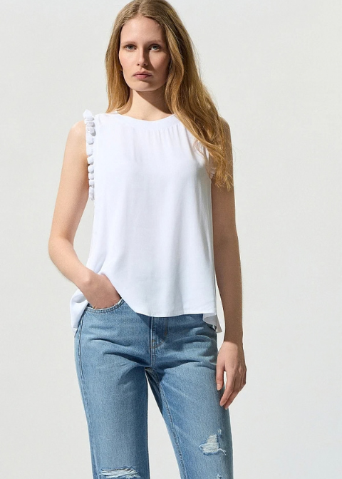 Top BSB blanco satinado