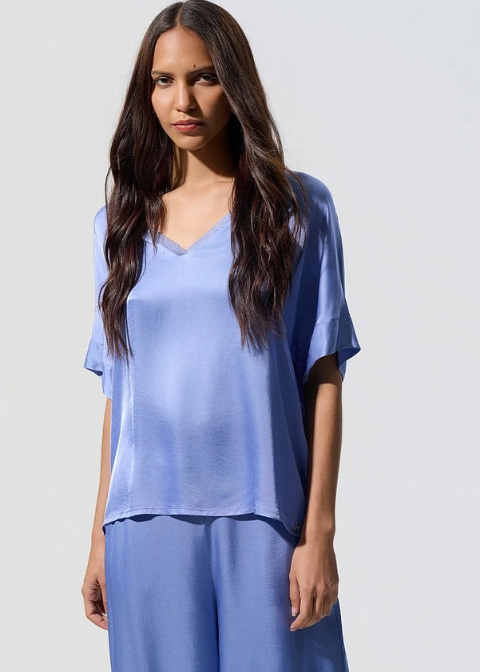 Top BSB azul satinado