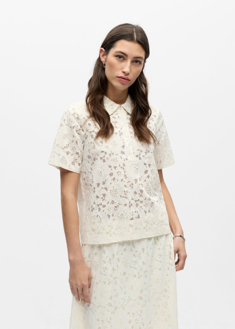 Top OBJECT crudo  polo calado