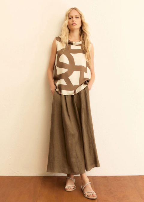 Top EMME MARELLA beige y verde