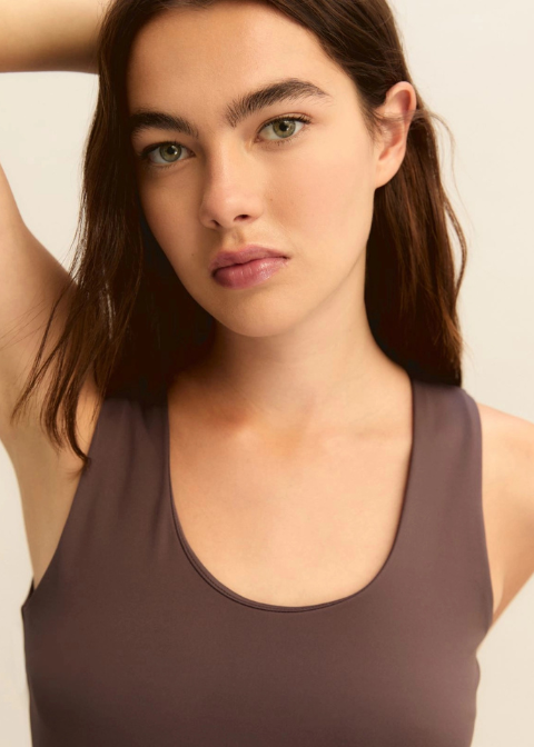 Top EMME MARELLA marron oscuro elastico