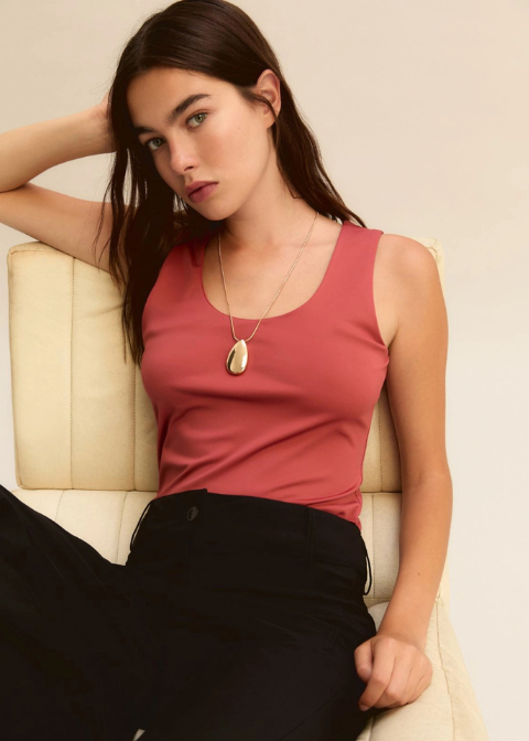 Top EMME MARELLA rojo oscuro elastico