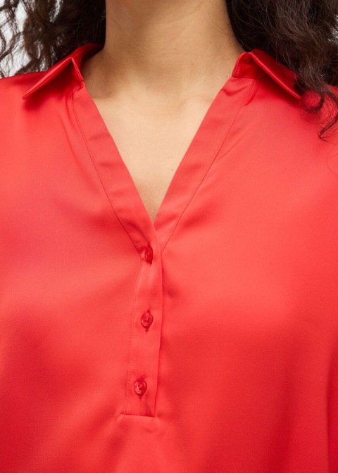 Top VILA rojo coral medio abotonada