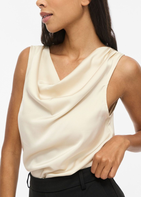 Top VILA elegante sin mangas con cuello en cascada