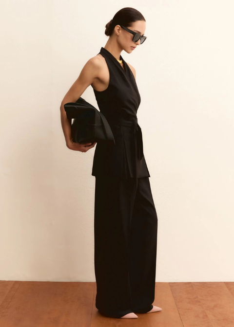 Conjunto EMME MARELLA negro casaca tirantes+pantalon