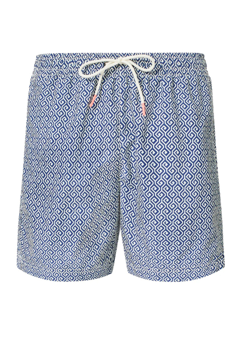 Bañador blanco estampado geometrico