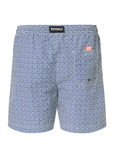 Bañador blanco estampado geometrico