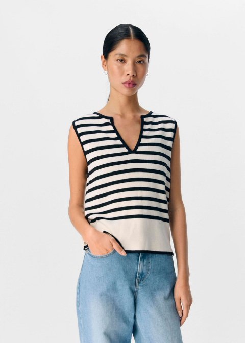 Jersey OBJECT blanco rayas negras