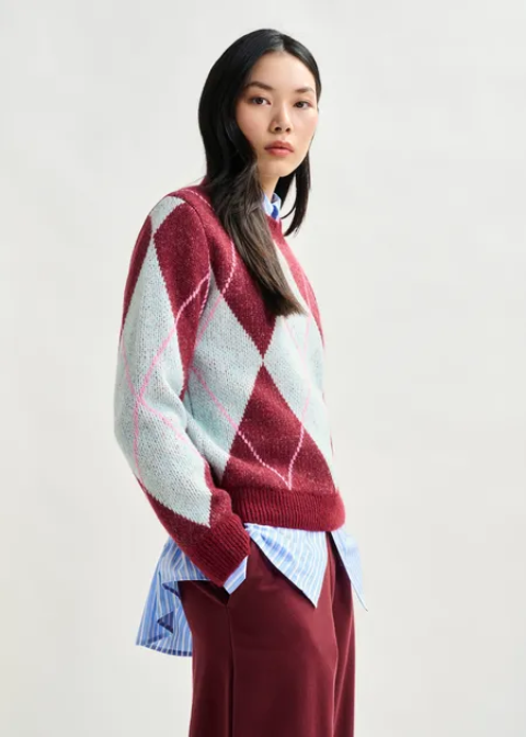 Jersey ESSENTIEL granate lana