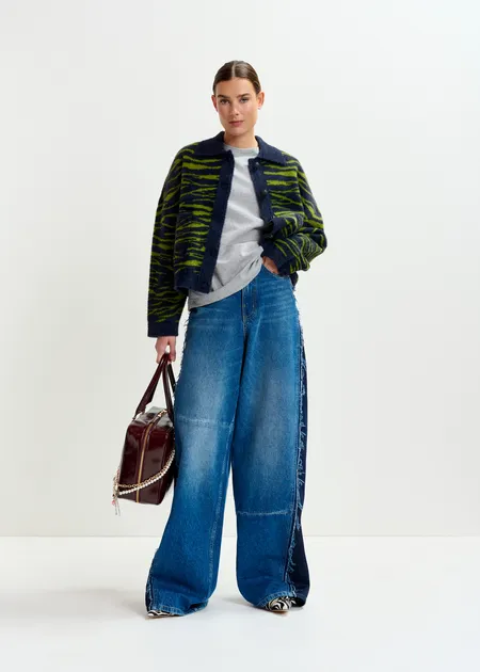 Chaqueta ESSENTIEL azul cebra verde