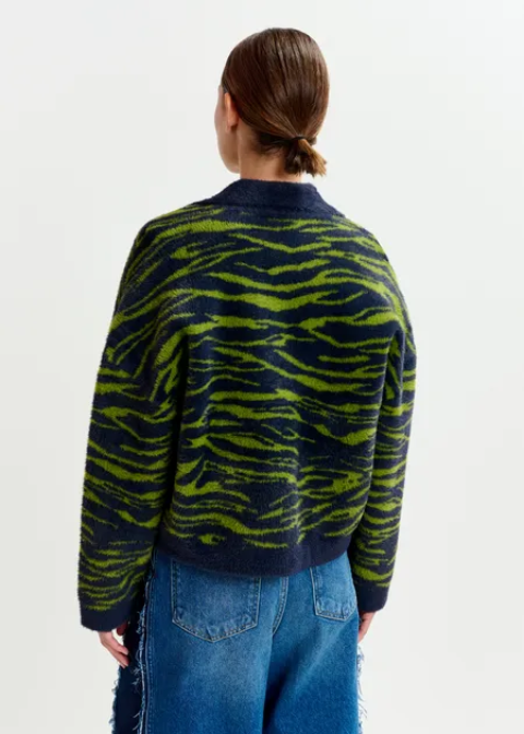 Chaqueta ESSENTIEL azul cebra verde