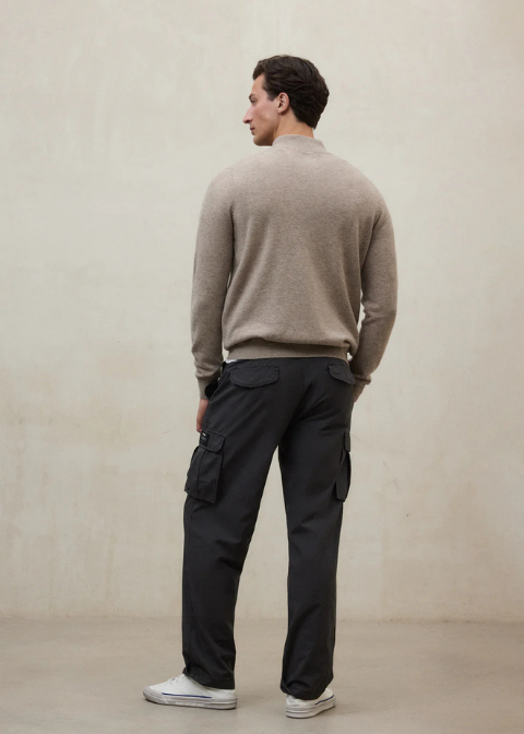 ECLF. Jersey LARCH beige c/cremallera pespunte rojo C·BEIGET·L