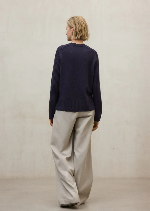 ECLF. Jersey EUCALIPTO azul oscuro c/r manga canale C·AZ.T·L