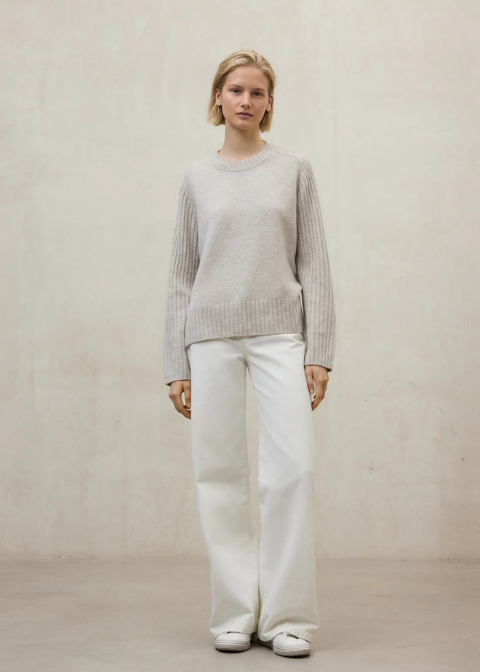 ECLF. Jersey EUCALIPTO beige claro c/r manga canale C·BEIGET·L