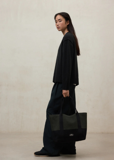 Jersey ECOALF negro hombro caido