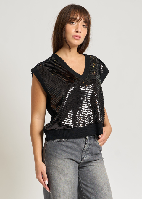 Jersey ARMANI EXCHANGE negro lentejuelas