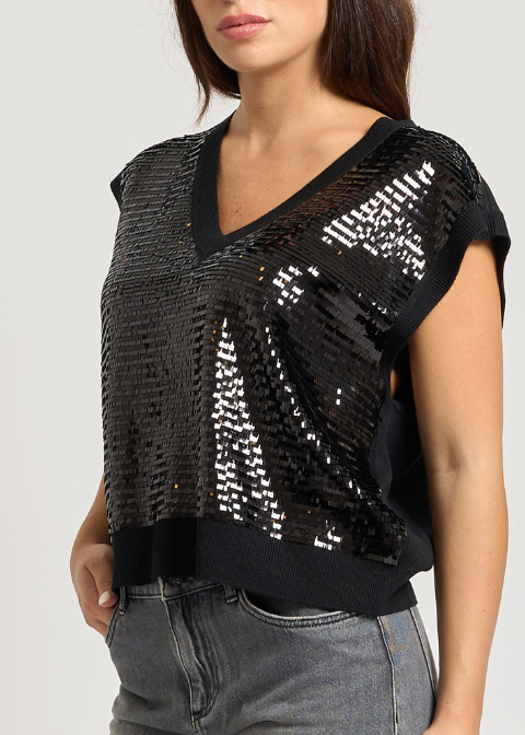 Jersey ARMANI EXCHANGE negro lentejuelas