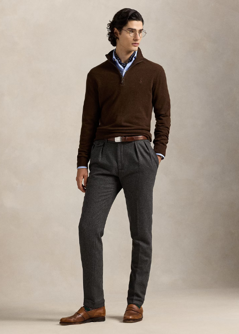 Jersey RALPH LAUREN marrón lana cremallera