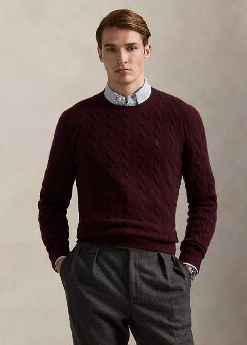 Jersey RALPH LAUREN granate ochos lana