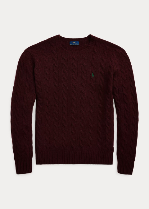 Jersey RALPH LAUREN granate ochos lana