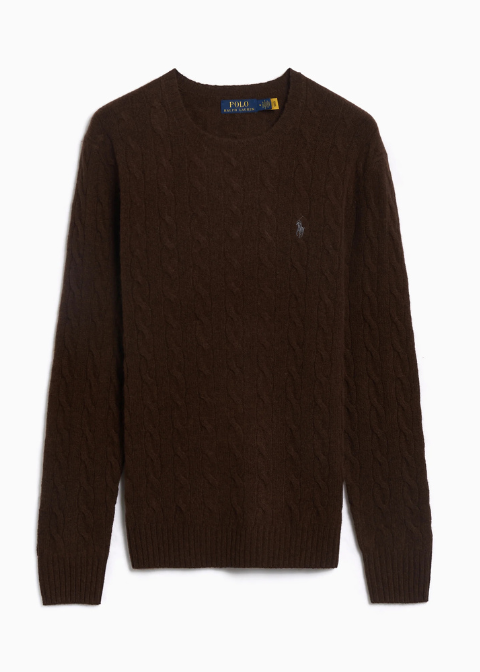 Jersey RALPH LAUREN marrón ochos lana