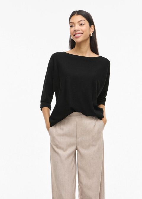 Jersey VILA negro fino 3/4