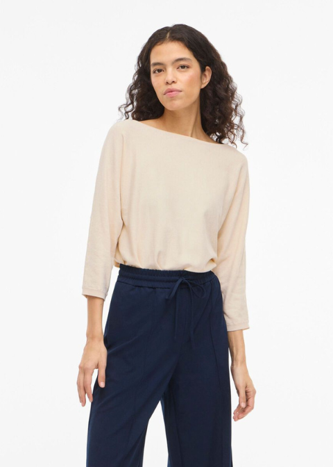Jersey VILA beige manga 3/4