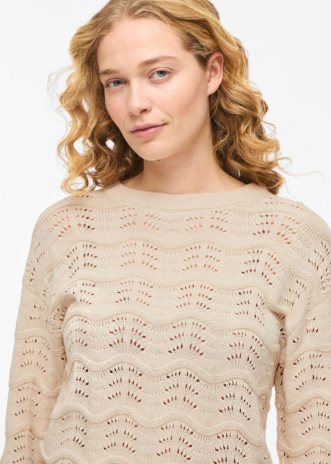 Jersey VILA beige detalles calados