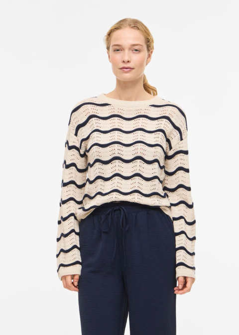 Jersey VILA beige con marino