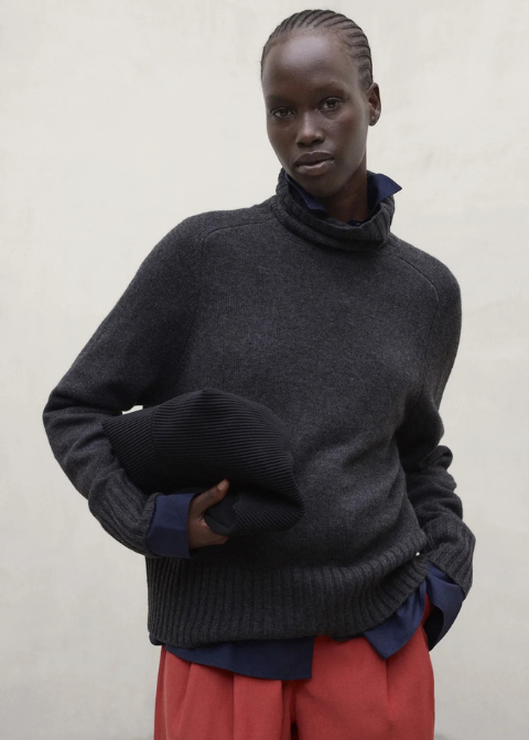 Jersey ECOALF cuello alto gris