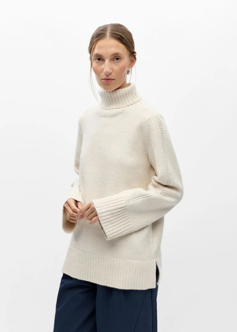 Jersey OBJECT beige cuello alto