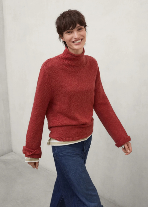 Jersey ECOALF cuello alto rojo