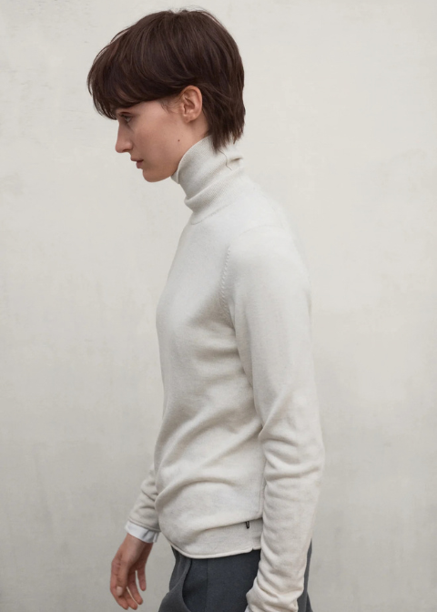 Jersey ECOALF fino cuello alto beige