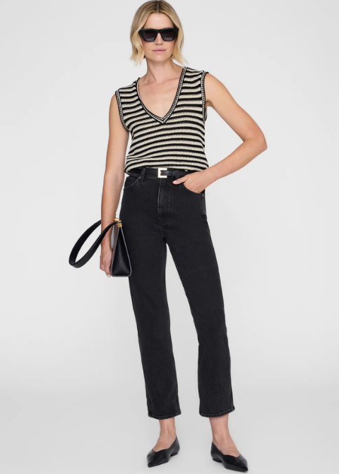 Jersey ANINE BING negro rayas