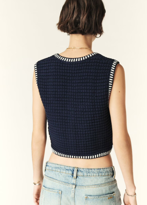 Chaleco BASH crochet azul marino