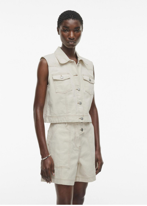 Chaleco ROUGE EDIT beige vaquero