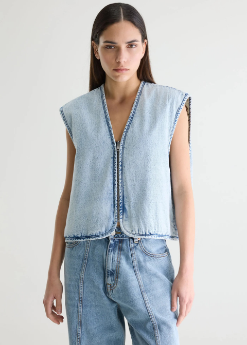 Chaleco BELLEROSE reversible denim/print