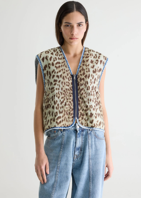 Chaleco BELLEROSE reversible denim/print