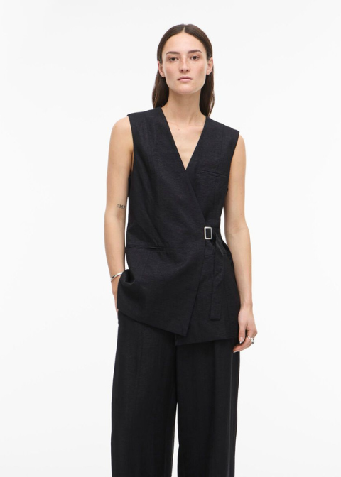 Chaleco ROUGE EDIT negro cinta hebilla