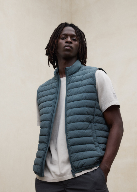 Chaleco ECOALF verde acolchado regular fit