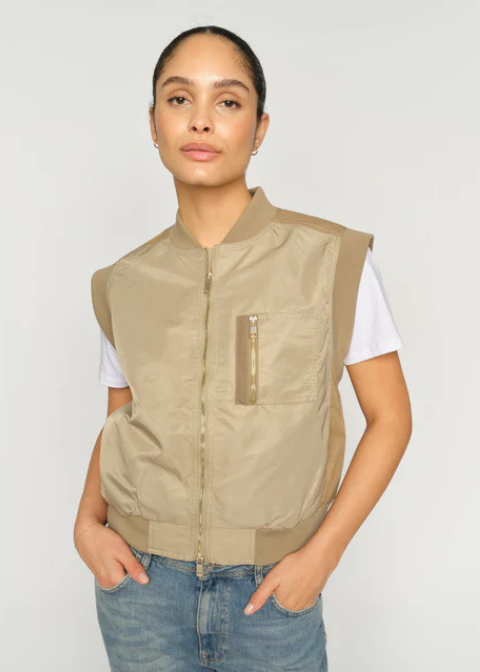 Chaleco MOSH MOSH camel tejido ligero
