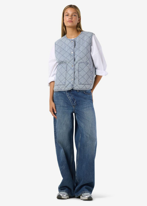 Chaleco NOISY azul vaquero acolchado