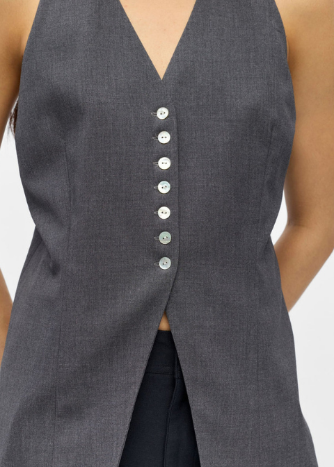 Chaleco OBJECT gris entallado