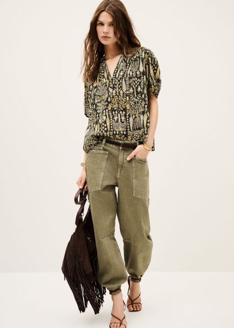 Blusa BA&SH kaki estampado