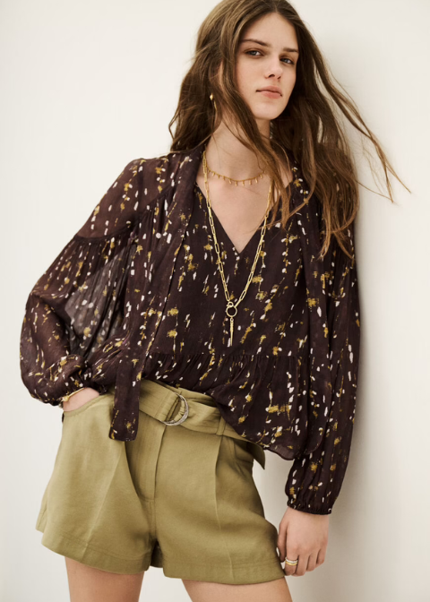 Blusa BA&SH estampado fluida