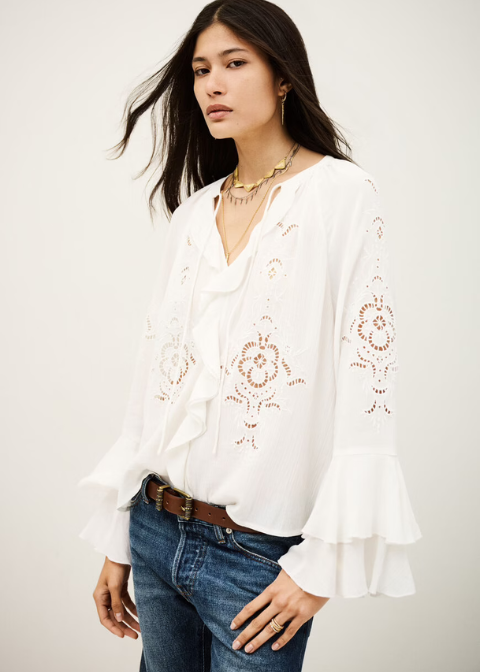 Blusa ba&sh cruda troquelada