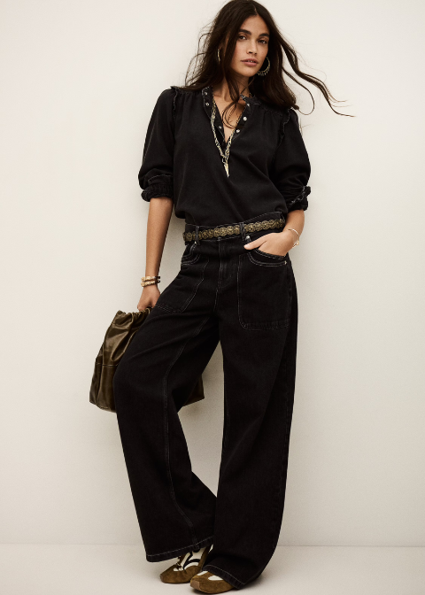 Blusa BA&SH negro vaquera