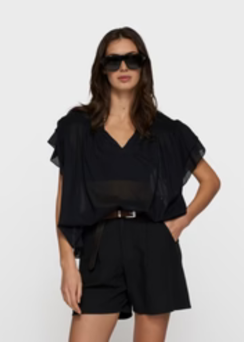 Blusa 10DAYS negro volante